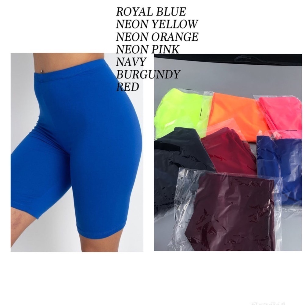 NEON ORANGE‎ HIGHWAIST BIKER SHORTS